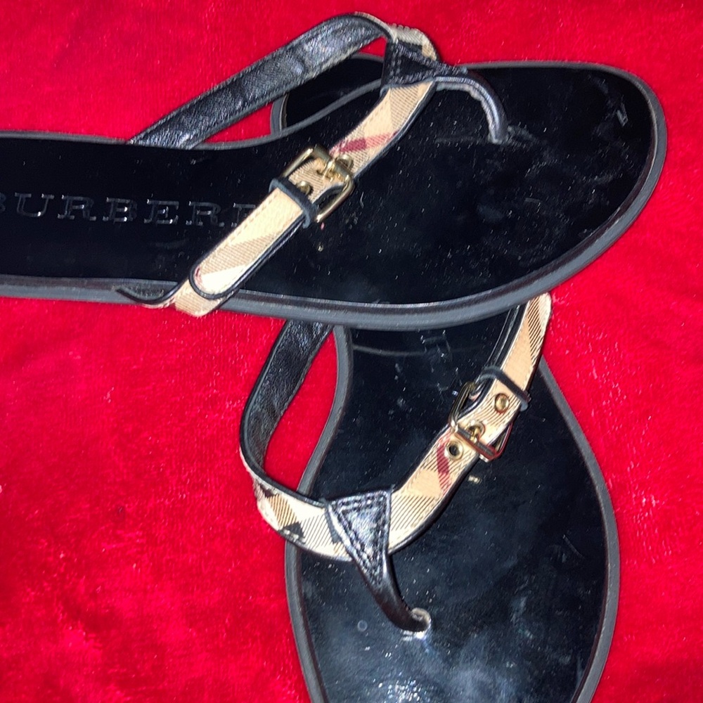 Burberry Flip Flop Thong Sandals Parsons Check Size 35 / 5